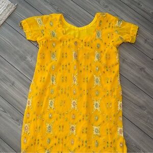 Yellow Embellished Maxi Dress